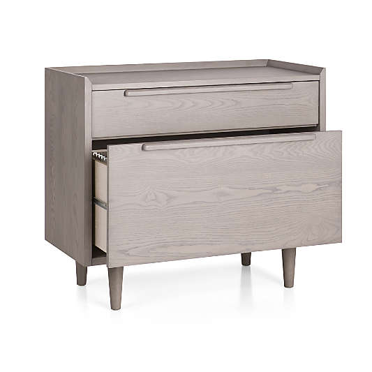 Tate Stone Grey Wood Lateral File Cabinet