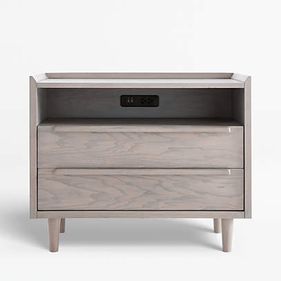 Mid century charging deals nightstand