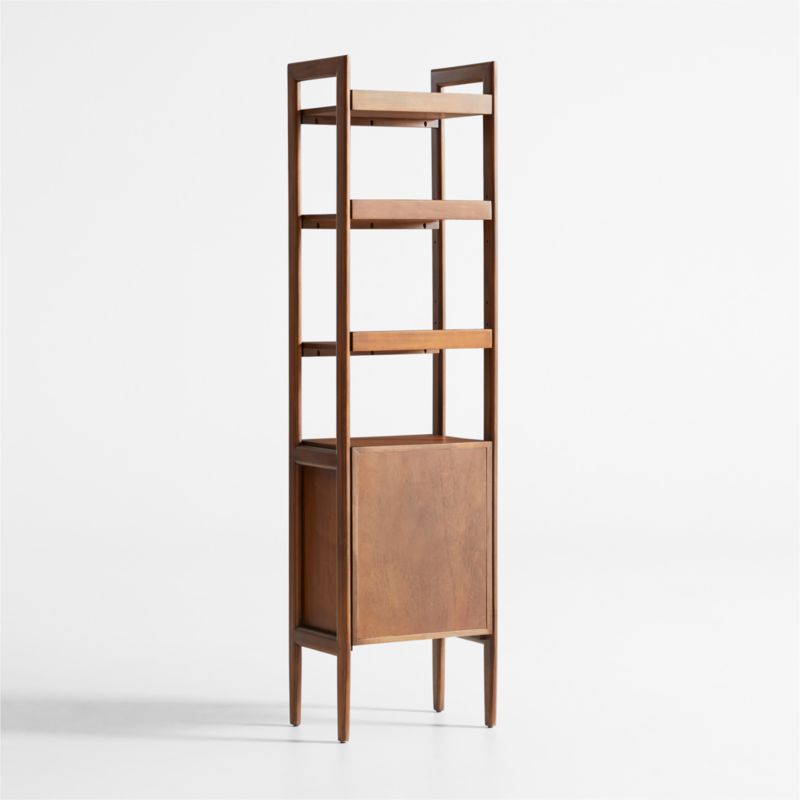 Tate Walnut Wood Bathroom Storage Tower