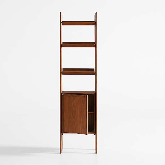 Tate Walnut Wood Bathroom Storage Tower