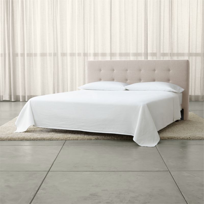 Tate Natural King Upholstered Headboard + Reviews Crate & Barrel