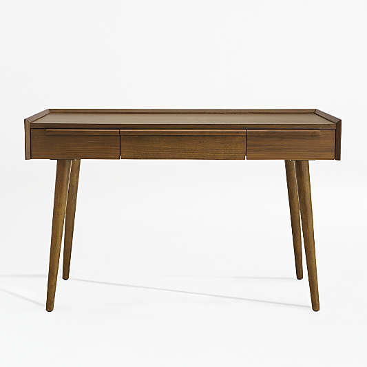 Tate Walnut Desk with Outlet (48"-60")