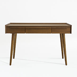 Tate 60" Walnut Desk with Outlet