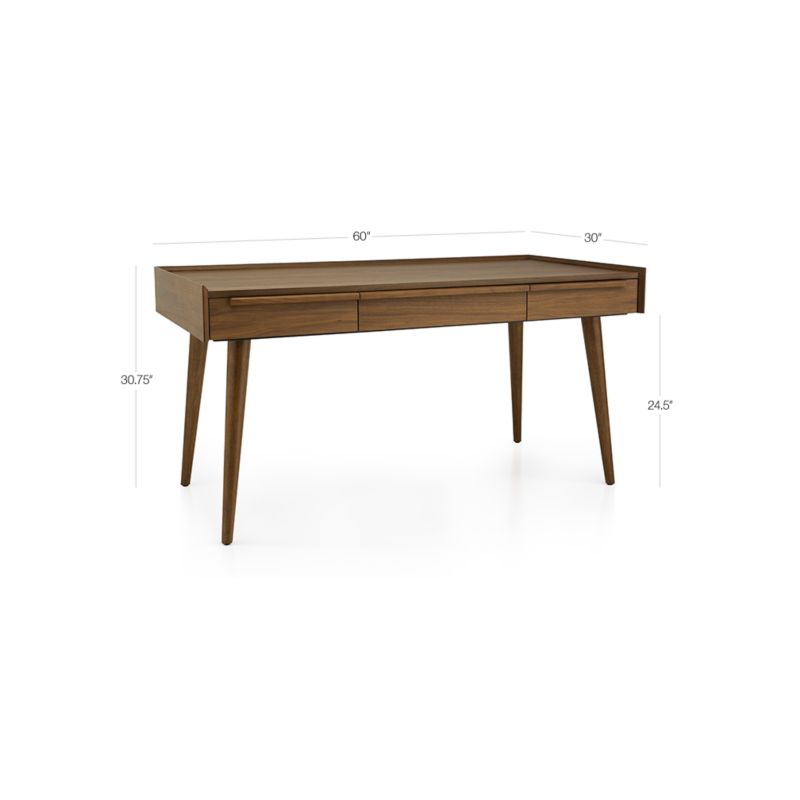 View Tate 60" Stone Grey Wood Desk with Outlet - image 3 of 11