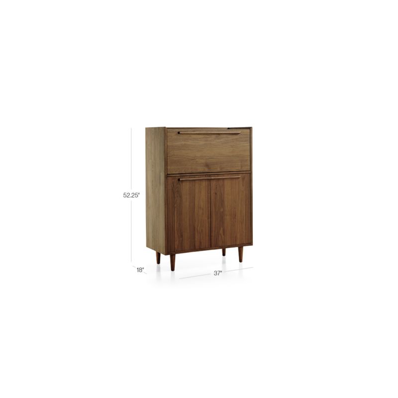 Tate Walnut Lighted Bar Cabinet