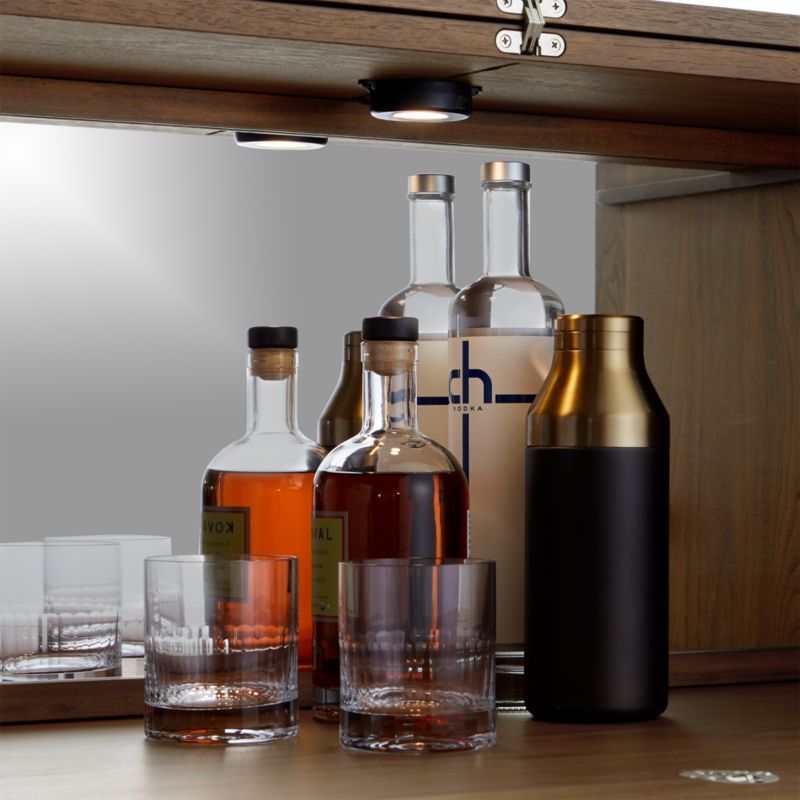 Tate Walnut Lighted Bar Cabinet