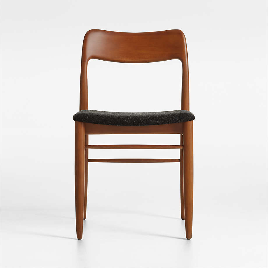 Tate Warm Brown Wood Dining Chair + Reviews | Crate & Barrel