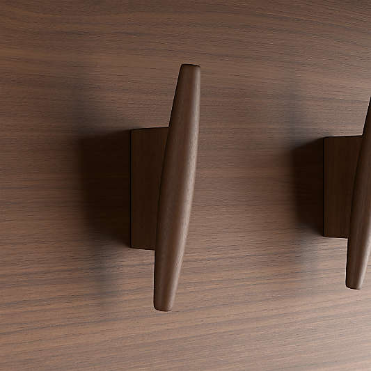 Tate 44" Walnut Wood Hall Tree with Bench and Shoe Storage