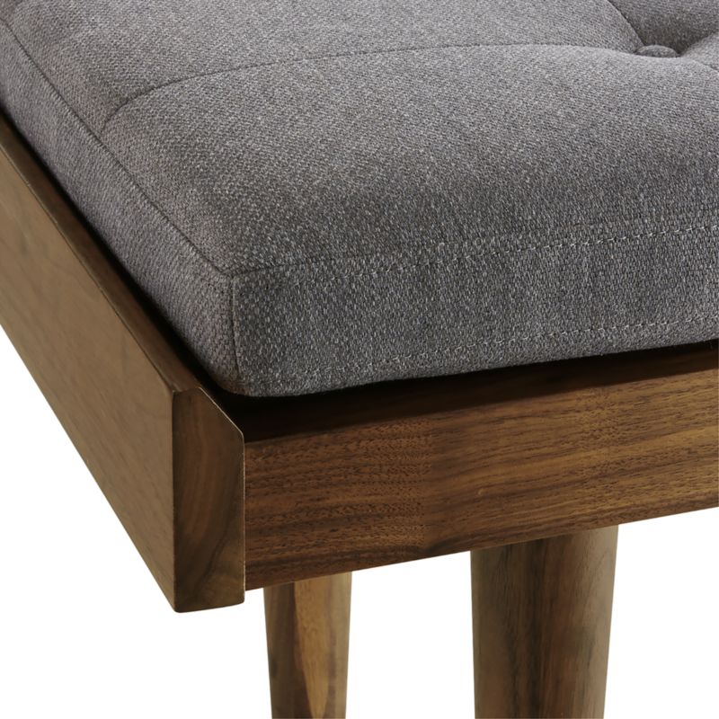 Tate Walnut King Bench with Charcoal Cushion