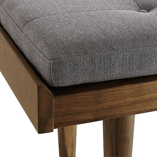 Tate Walnut King Bench with Charcoal Cushion