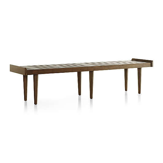 Tate King Walnut Slatted Bench