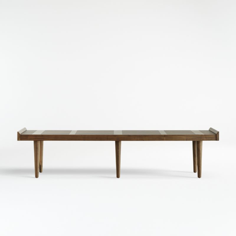 Tate King Walnut Slatted Bench