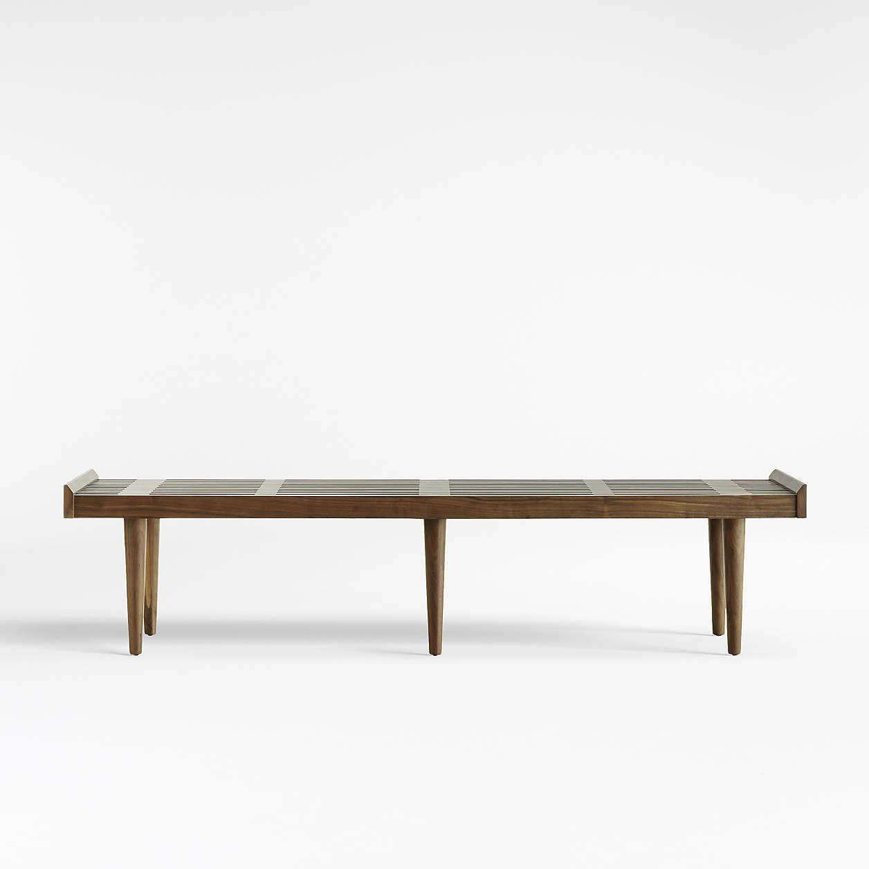 Tate King Walnut Slatted Bench + Reviews Crate & Barrel Canada