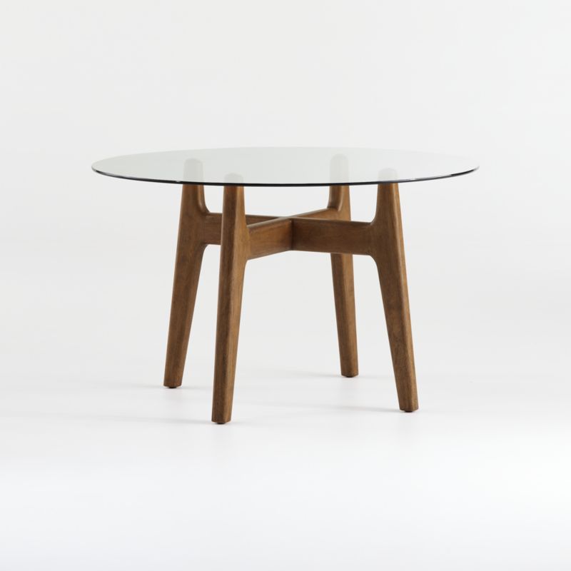Tate 48 Round Dining Table With Glass, Round Glass Table Top 48