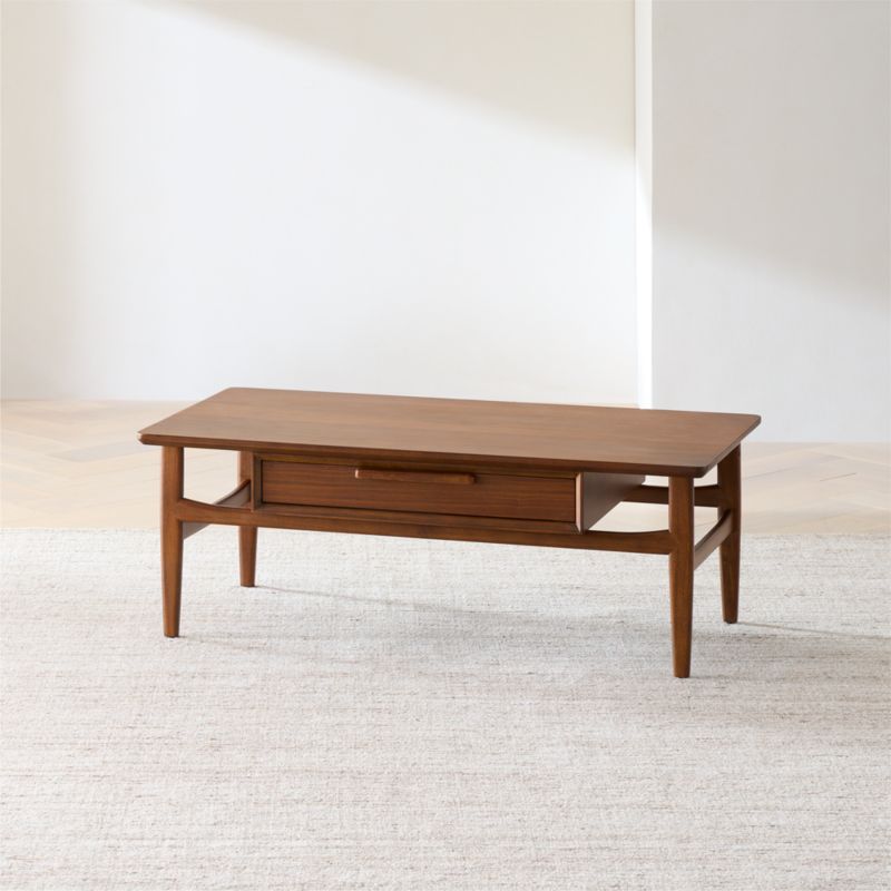 Tate Walnut Wood 48" Rectangular Storage Coffee Table - image 3 of 14