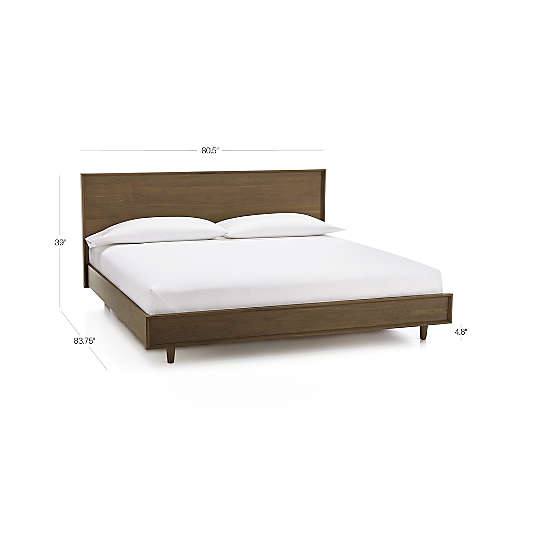 Tate Walnut King Wood Bed