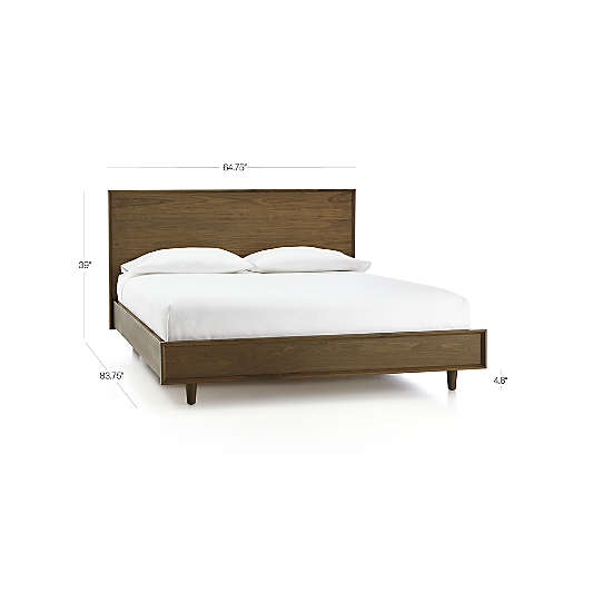 Tate Walnut Queen Wood Bed