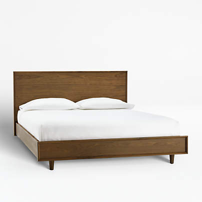 Tate Walnut King Wood Bed