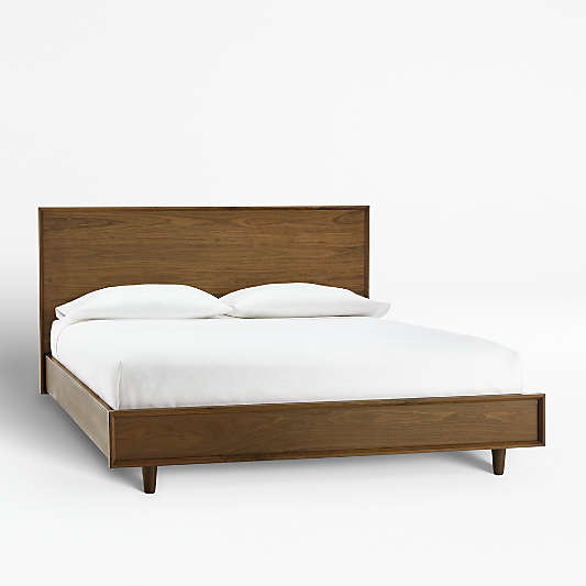 Tate Walnut Queen Wood Bed