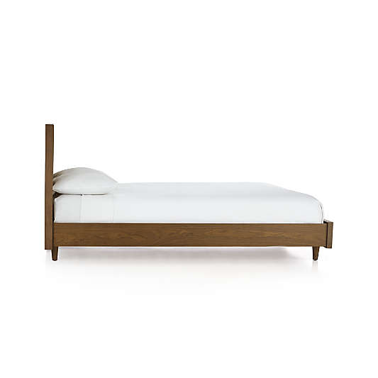 Tate Walnut King Wood Bed