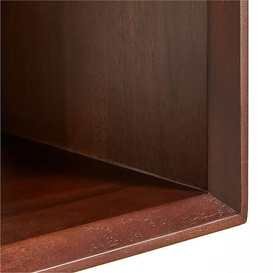 Tatum Walnut Brown Wood Floating Cube Shelf