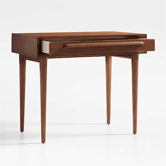 Tatum Walnut Wood Desk with Drawer