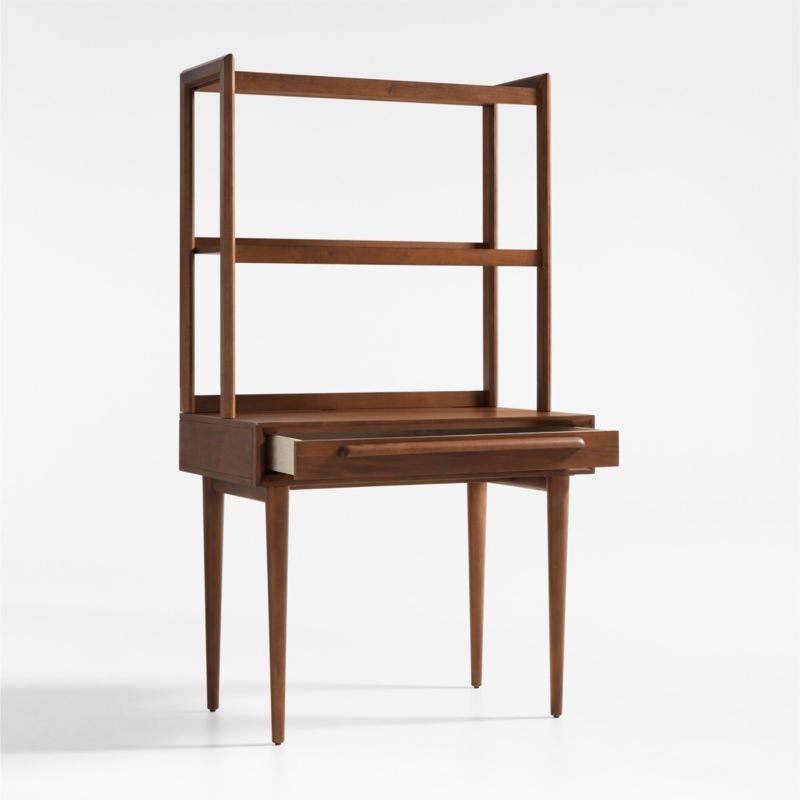 Tatum Walnut Wood Kids Desk with Drawer and Hutch - image 9 of 14