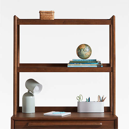 Tatum Walnut Wood Kids Bookcase and Desk Hutch