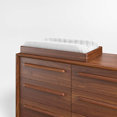 Walnut changing 2025 table dresser