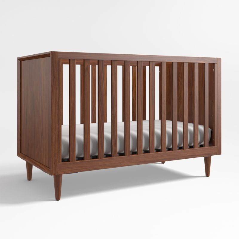 Tatum Walnut Mid Century Wood Convertible Baby Crib Reviews