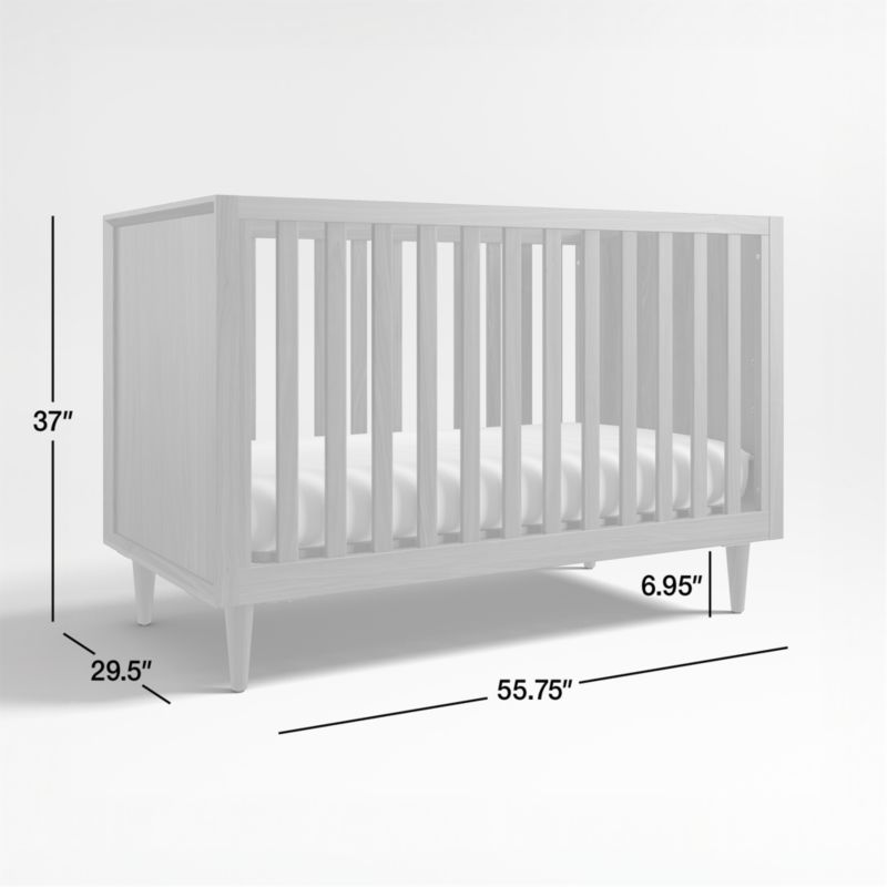 Tatum Walnut Mid-Century Wood Convertible Baby Crib