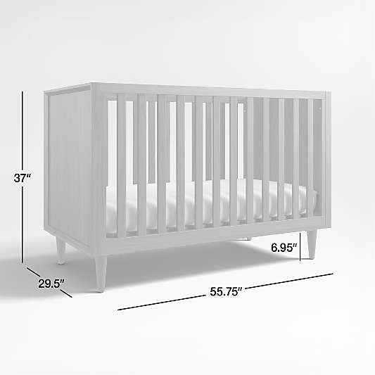 Tatum Walnut Mid-Century Wood Convertible Baby Crib