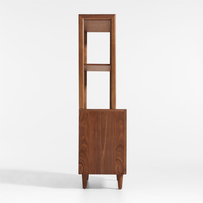 Tatum Walnut Wood 2-Shelf Kids Open Bookcase with Hutch - image 7 of 12