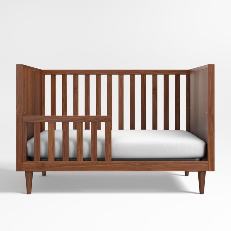 Tatum Walnut Mid-Century Wood Convertible Baby Crib