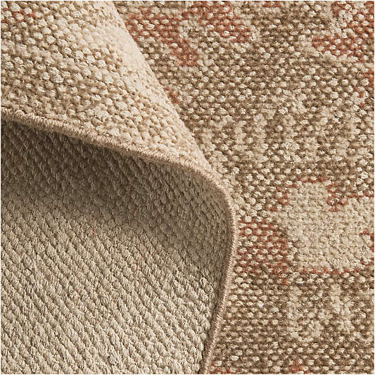 Tavira Performance Traditional Rust Red Handknotted Rug Swatch 12"x18"