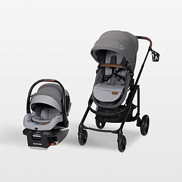 Maxi-Cosi Gia XP Luxe 3-Wheel Travel System, Nimble 3-Wheel maneuverability  with All-Terrain Tires and Front-Wheel Suspension, Midnight Moon