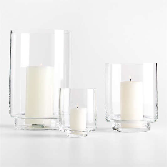 Taylor Clear Glass Hurricane Candle Holders