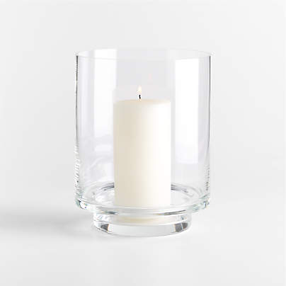 Taylor Clear Glass Hurricane Candle Holder, Medium 9"