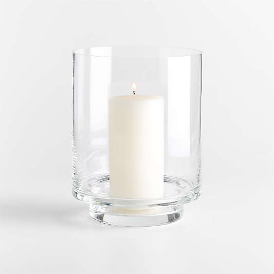 Taylor Clear Glass Hurricane Candle Holder, Medium 9"