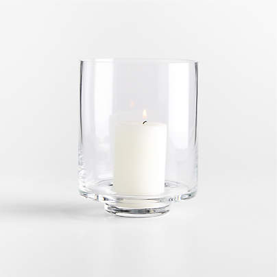Taylor Clear Glass Hurricane Candle Holder, Small 6"