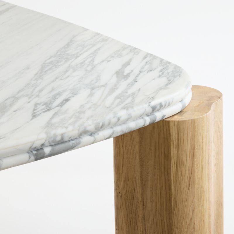 Tides 92" Arabescato Marble and Solid Oak Wood Dining Table - image 6 of 8