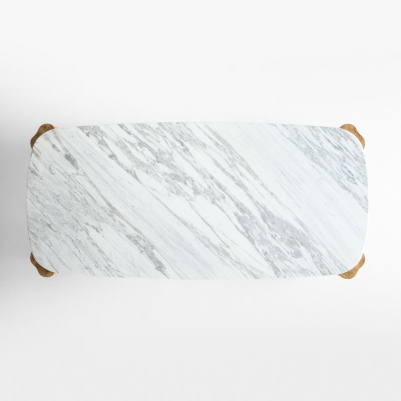 Tides 92" Arabescato Marble and Solid Oak Wood Dining Table - image 5 of 8