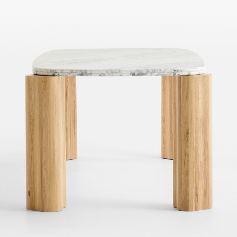 Tides 92" Arabescato Marble and Solid Oak Wood Dining Table - image 4 of 8