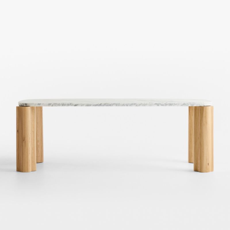 Tides 92" Arabescato Marble and Solid Oak Wood Dining Table - image 3 of 8