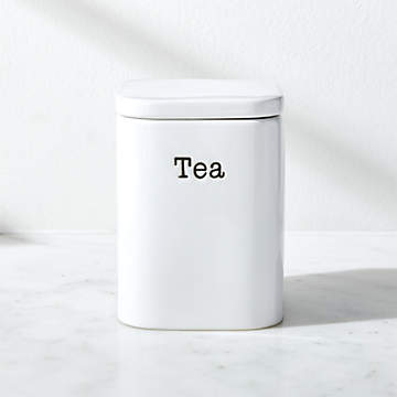 Aspen White Ceramic Canisters with Scoop