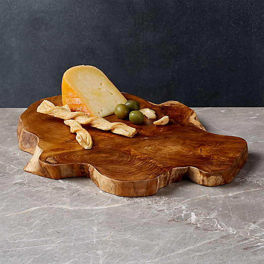 Teak Root Wedge Wood Serving Board