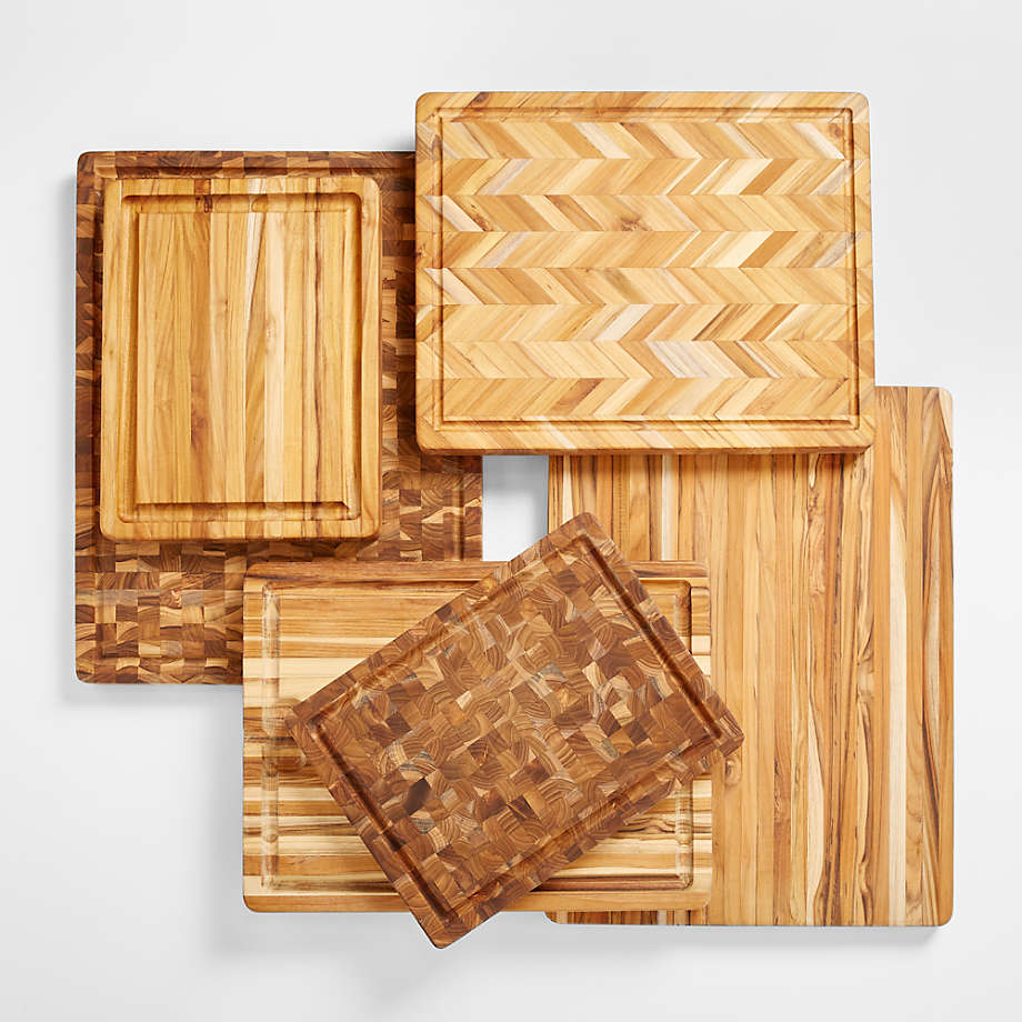 Crate&Barrel Teakhaus EndGrain Cutting Board with Juice Canal 24"x18
