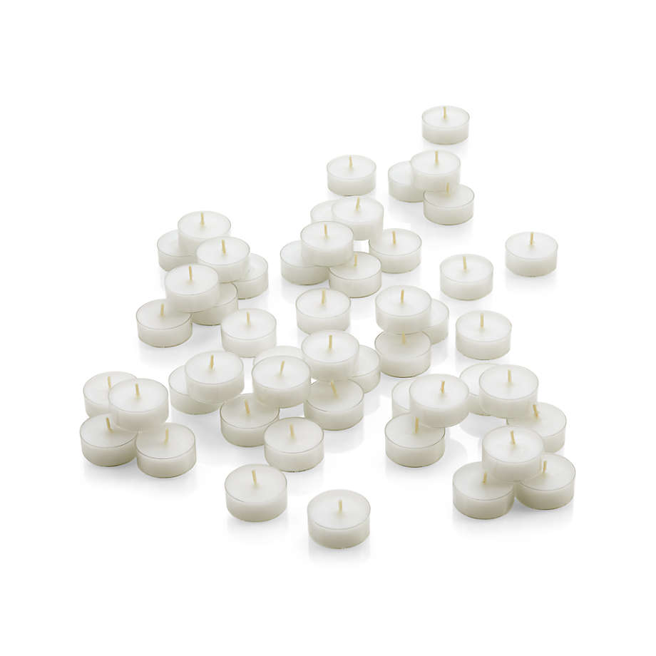 White Clear-Cupped 3-Hour Tealights, Set of 50 + Reviews
