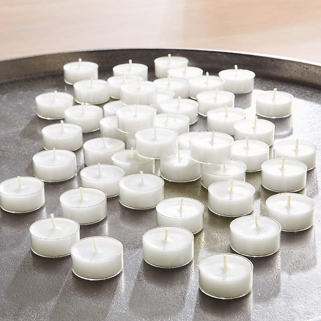 HG White Clear-Cupped 8-Hour Tealights, Set of 50 - Hudson Grace