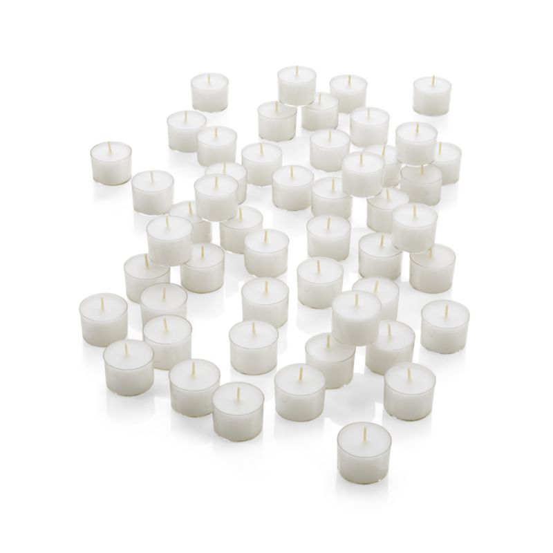 White Clear-Cupped 8-Hour Tealights, Set of 50 - image 3 of 4